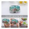 The Shallow Ocean Pill Box 2 Compartment Transparent Bottle Full of Flowers Portable Medicine Pill Case Travel Pill Organizer for Pocket Purse view 4