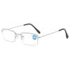 ALKAHE Half Frame Reading Glasses for Women Men Metal Thin Half Rim Rectangle Blue Light Blocking Readers Eyeglasses Silver 2.0 view 1