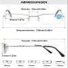 ALKAHE Half Frame Reading Glasses for Women Men Metal Thin Half Rim Rectangle Blue Light Blocking Readers Eyeglasses Silver 2.0 view 2