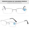 ALKAHE Half Frame Reading Glasses for Women Men Metal Thin Half Rim Rectangle Blue Light Blocking Readers Eyeglasses Silver 2.0 view 3