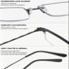 ALKAHE Half Frame Reading Glasses for Women Men Metal Thin Half Rim Rectangle Blue Light Blocking Readers Eyeglasses Silver 2.0 view 4