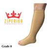 Ziperior Ultra Soft 8-15 mmHg Compression Grade 0 Leg Shin Calf Open Toe Socks (Nude, 2X-Large) view 2