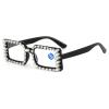 helena Fashion Small rectangle Shiny Bling Rhinestone Reading Glasses For Women Blue Light Blocking Reader Computer Eyeglass (black, 2.5, x) view 1