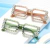 helena Fashion Small rectangle Shiny Bling Rhinestone Reading Glasses For Women Blue Light Blocking Reader Computer Eyeglass (tea, 1.5, x) view 3