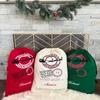 Merry Craft Works Personalized Large Christmas Santa Sack, Embroidered with Your Name, Custom Christmas Canvas Drawstring Gift Bags for Family, 4 Pack view 2