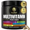 Alpha Tribe Multivitamin for Men with Seamoss Black Seed Oil Ashwagandha Burdock Root, Turmeric Bladderwrack, Vitamin C, Elderberry, Manuka, Yellow Dock | Daily Men's Vitamins and Minerals Supplement view 1