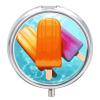 Ice Popsicles Round Pill Box 3 Compartment Pill Case Portable Travel Pill Organizer Medicine Tablet Vitamin Holder Organizer for Purse Pocket view 1