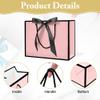 AMFUN 2PCS Medium Gift Bags, Paper Gift Bag with 4 Wrappers and 2 Cards,Present Bag with Handles,Pink Paper Bags for Women Valentines Bridesmaid Birthday Wedding Party (Pink-Black) view 3