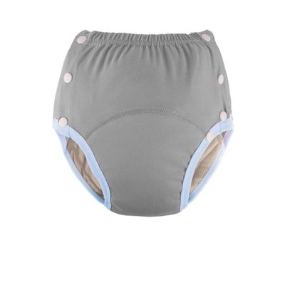 Reusable Cotton Adult Incontinence Diapers for Seniors Breathable, Leak-Proof, Washable Cloth Diapers, Absorbent Urine Pads for Elderly (Gray,Medium)