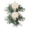 Candle Rings 2Pcs Eucalyptus Candle Ring 10'' Pillar Candle Rings Wreaths Artificial Farmhouse Mini Wreath for Wedding Centerpieces Tables Door Wall Window Decor, Candle Rings view 1