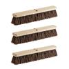 3 Pack Push Broom Head 18 Inch Commercial - Deck Scrub Brush Head with Natural Palmyra Bristles - Stiff Unflagged Broom Head for Rough Surface Cleaning - Heavy Duty Shop Broom Replacement Head view 1