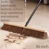 3 Pack Push Broom Head 36 Inch Commercial - Deck Scrub Brush Head with Natural Palmyra Bristles - Stiff Unflagged Broom Head for Rough Surface Cleaning - Heavy Duty Shop Broom Replacement Head view 2