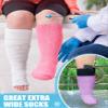 Bunnycool 4 Pairs Extra Wide Socks Swollen 30" Lymphedema Bariatric Socks Non Binding Loose Fit(10-13,Bright Color) view 3