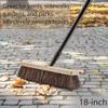 5 Pack Push Broom Head 18 Inch Commercial - Deck Scrub Brush Head with Natural Palmyra Bristles - Stiff Unflagged Broom Head for Rough Surface Cleaning - Heavy Duty Shop Broom Replacement Head view 3