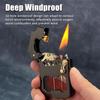 HUZHUAN Mecha Metal Rocker Lighter, Vintage Metal Rocker Kerosene Windproof Lighter, Retro Transparent Oil Tank Metal Rocker Kerosene Lighter, Rocker Arm Lighter, Kerosene LighterOil Lighter(Gold) view 2