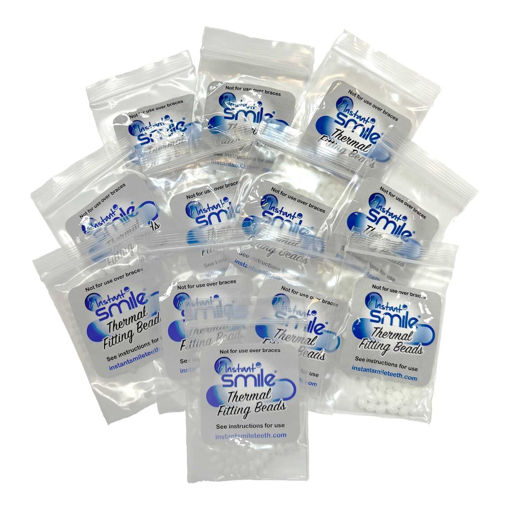 12 Packages of Instant Smile Billy Bob Replacement Thermal Adhesive Fitting Beads for Fake Teeth