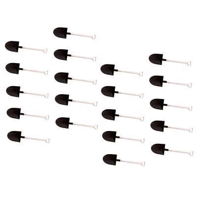 20 PCS Black Shovel Spoons Dessert Mini Pudding Spoons Plastic Shovel Spoons Disposable Tiny Shovel Spoon for Ice Cream Yogurt