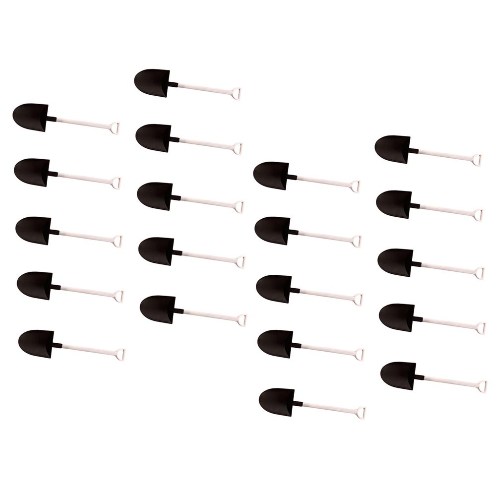 20 PCS Black Shovel Spoons Dessert Mini Pudding Spoons Plastic Shovel Spoons Disposable Tiny Shovel Spoon for Ice Cream Yogurt