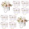 8PCS Flower Paper Gift Bag, Bouquet Storage Bucket Florist Handbag with Metal Chain, Gift Craft Wrap Bag for Wedding Party Valentine's Day Birthday Mother's Day Bridal Shower Gift Wrap Bags (White) view 1