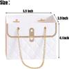 8PCS Flower Paper Gift Bag, Bouquet Storage Bucket Florist Handbag with Metal Chain, Gift Craft Wrap Bag for Wedding Party Valentine's Day Birthday Mother's Day Bridal Shower Gift Wrap Bags (White) view 2