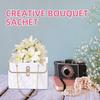 8PCS Flower Paper Gift Bag, Bouquet Storage Bucket Florist Handbag with Metal Chain, Gift Craft Wrap Bag for Wedding Party Valentine's Day Birthday Mother's Day Bridal Shower Gift Wrap Bags (White) view 3