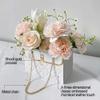 8PCS Flower Paper Gift Bag, Bouquet Storage Bucket Florist Handbag with Metal Chain, Gift Craft Wrap Bag for Wedding Party Valentine's Day Birthday Mother's Day Bridal Shower Gift Wrap Bags (White) view 4