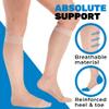(3 Pairs - Closed Toe) Made in USA - Sheer Compression Socks for Women 15-20mmHg - Compression Stockings for Varicose Veins Circulation, Thrombosis, Embolism - Natural, Small - A101NA1-3 view 4