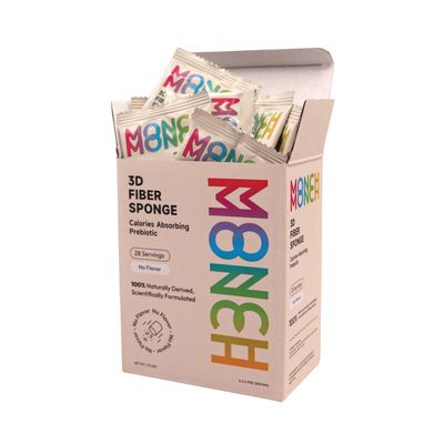Monch Monch Prebiotic Fiber Powder Unflavored, Calorie Absorbing Soluble Fiber Supplement, Supports Healthy Gut, Digestion, and Blood Sugar, Konjac Gum, Vegan, Sugar-Free, 28 Ct