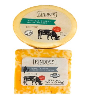 Kindred Creamery Natural Smoked Gouda (7 oz) and Ghost Pepper Colby Jack (7 oz)