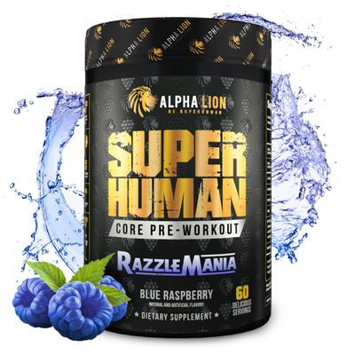 ALPHA LION Core Pre Workout with Creatine for Performance, Beta Alanine for Muscle, L-Citrulline for Pump & Tri-Source Caffeine for Sustained Energy (60 Servings, Razzle Mania)