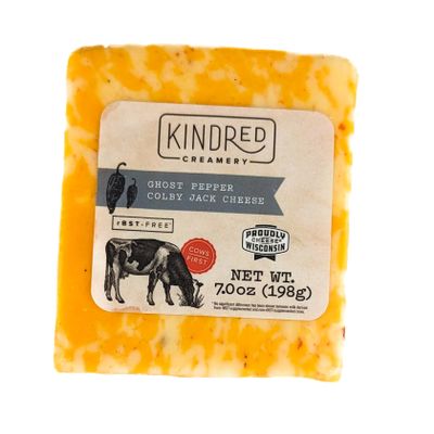 Kindred Creamery Ghost Pepper Colby Jack Cheese 7 oz (Pack of 2)