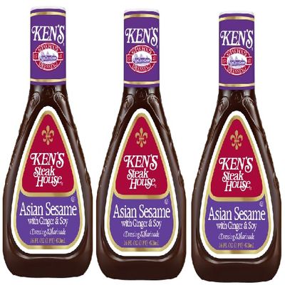 Asian Sesame Salad Dressing & Marinade With Ginger & Soy (Pack Of 3 Bottles), 16 oz.