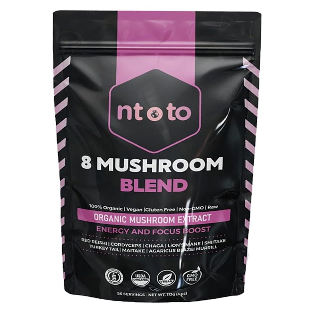 8 Mushroom Blend | 8 oz | Organic Extract | Reishi, Shiitake, Lion's Mane, Maitake, Turkey Tail, Murrill, Cordyceps, Chaga | 8-in-1 Complex | Immunity, Focus, and Energy Boost | 113 Servings