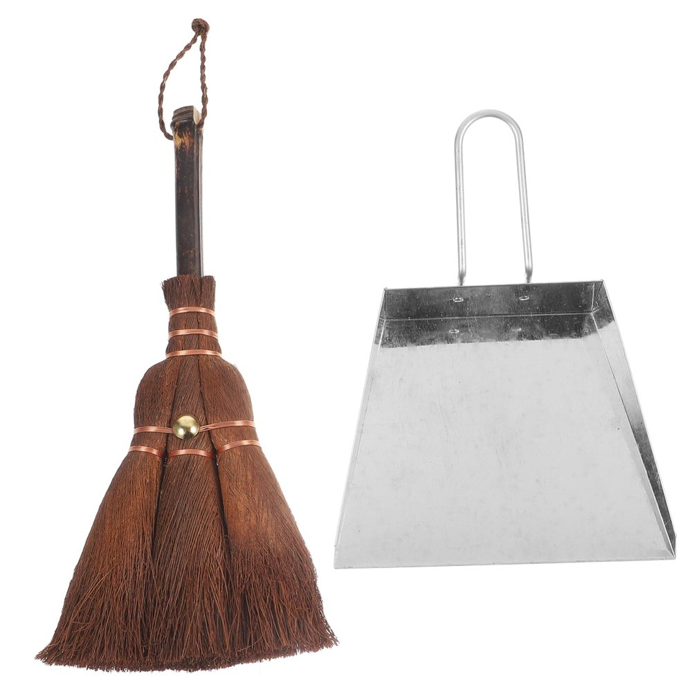 TOBBOMEY 1set Multi-Function Household Dustpan and Whisk Broom Cleaning Tools for Pet Litter and Home Use Ergonomic Design Easy to Comfortable Grip