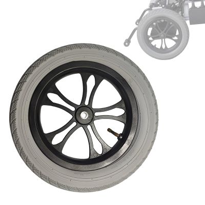 12 Inch Wheelchair Rear Wheel, 310X50-Inflatable Rubber Tire Electric Wheelchair Replacement Wheel Accessories