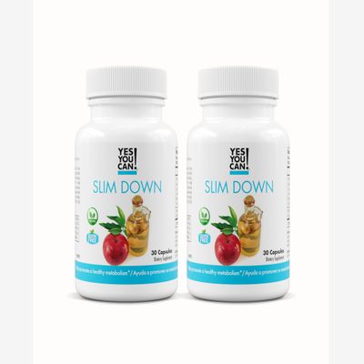 Yes You Can! Slim Down Dietary Supplements - with African Mango, L-Carnitine, Apple Cider Vinegar, Green Tea Extract, and Caffeine derived from Guarana Seed Extract, 60 Capsules/2 Month Supply