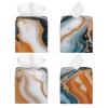 Elegant Square Leather Tissue Box Cover - Stylish & Waterproof Abstract Marble Stone Printed Tissue Box for Table Decor view 2