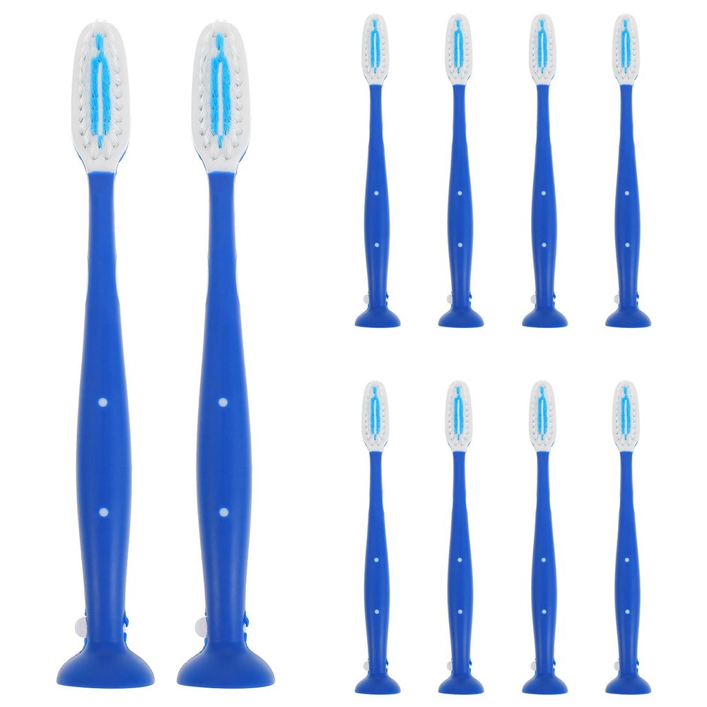 Baluue Mini Anti-Self- Toothbrush with Soft Bristles and Standup Handle for Prisons Detention Centers Mental Health Facilities Compact Travel Toothbrush with Suction Cup for Effective Teeth Cleaning