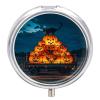 Round Pill Box Creepy Truck Printed 3 Compartment Small Pill Case Portable Travel Pill Container to Hold Supplements Vitamins Fish Oil Medication view 1