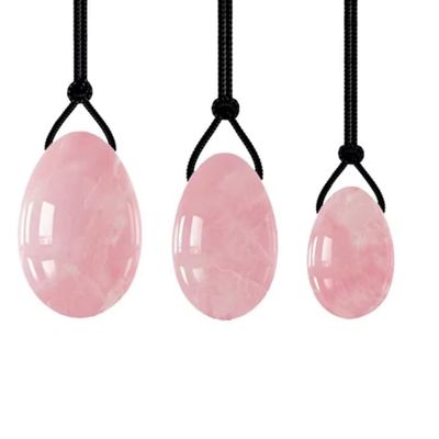 JPHHRP 3pcs Natural Jade Yoni Women Yoni Eggs Jade Balls Kegel Exercise Tools,Rose Quartz,3pcs