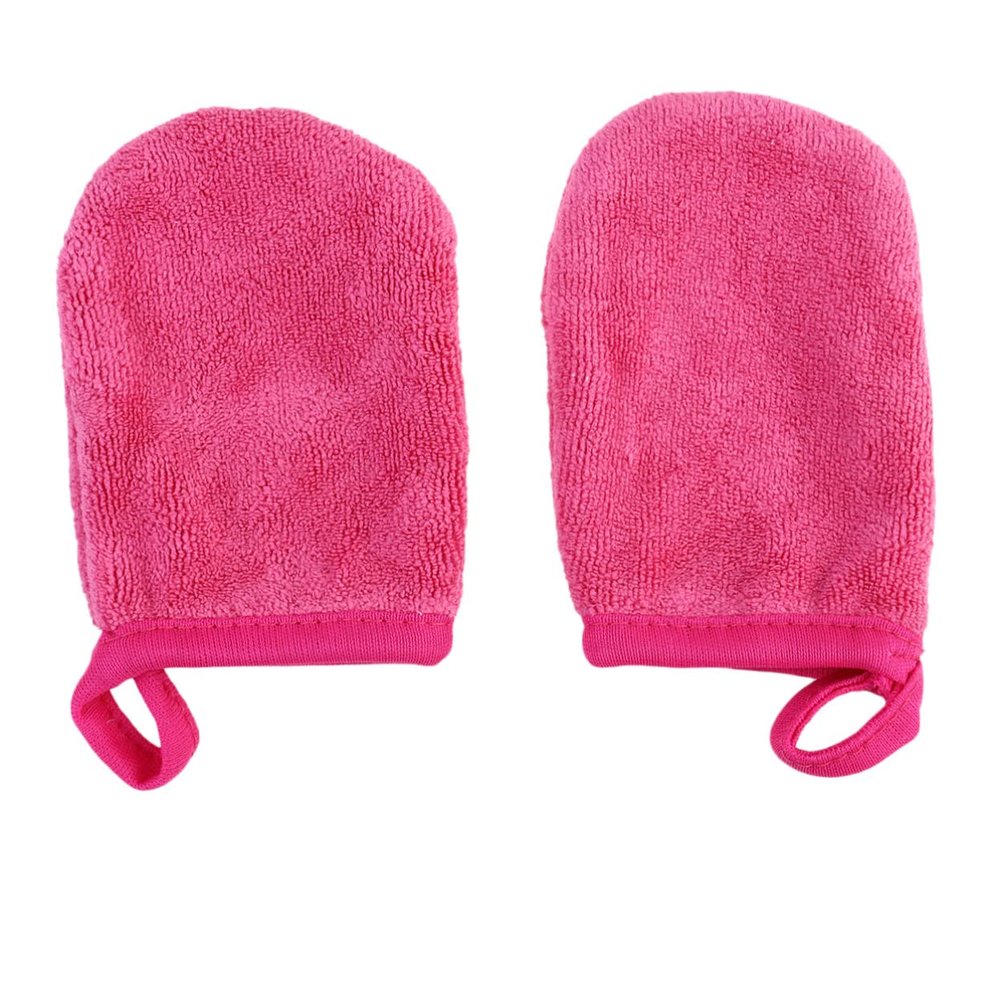 3pcs Makeup Removal Gloves for Face Cleansing, Polyester Cotton White