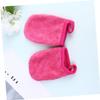 3pcs Makeup Removal Gloves for Face Cleansing, Polyester Cotton White view 4