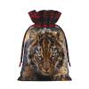 YKJJFVZ Tiger Print Drawstring Gift Bags,Christmas Gift Wrapping Sacks Pouches For Xmas Presents Party Favor view 2