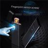 Portable Lighter with Power Display USB Charging Windproof Lighter, Fingerprint Sensing Lighter, Windproof Ultra-Thin Lighter(W) view 2