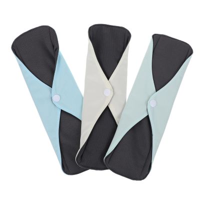Baluue 3pcs Reusable Menstrual Pads Washable Sanitary Napkins for Women Random Color