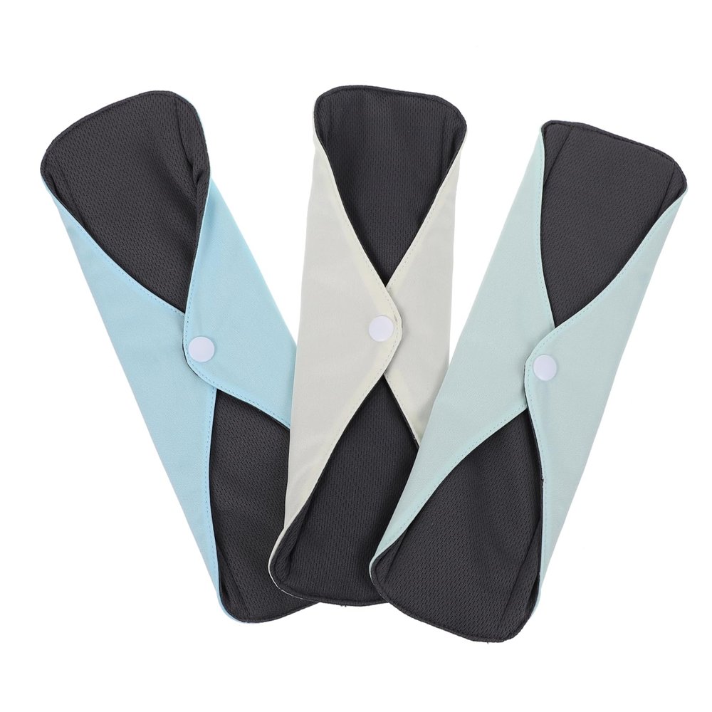 Baluue 3pcs Reusable Menstrual Pads Washable Sanitary Napkins for Women Random Color