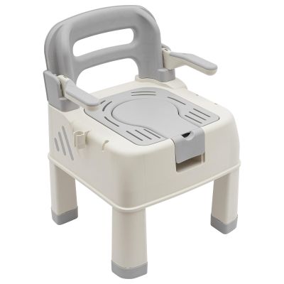 PP Shower Chair, 18.5 * 17.72 * 25.98In Bath Safety Seat, Portable Toilet Chair, Adult Potty Chair, Bedside Commode, Toilet Stool for Bedroom, Hospital Ward, Bathroom