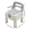 PP Shower Chair, 18.5 * 17.72 * 25.98In Bath Safety Seat, Portable Toilet Chair, Adult Potty Chair, Bedside Commode, Toilet Stool for Bedroom, Hospital Ward, Bathroom view 3