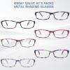 MAEOWN 5 Pack Reading Glasses for Women, Blue Light Blocking Computer Readers, Ease Blurry Vision Dry Eyes Anti UV Glare (6 Pack Mix C1, 0.00, x) view 3