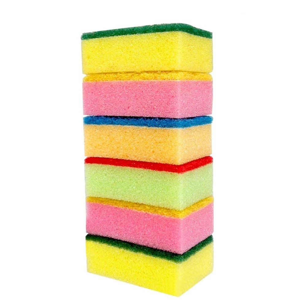 PLAFOPE 10pcs Dish Sponges Multi-use Cleaning Scrubbers Eraser Sponges Dish Scrubbers Non-Scratch for Kitchen Bathroom Cleaning Random Color